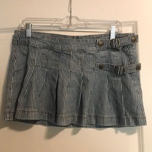 90’s pinstripe pleated micro-miniskirt